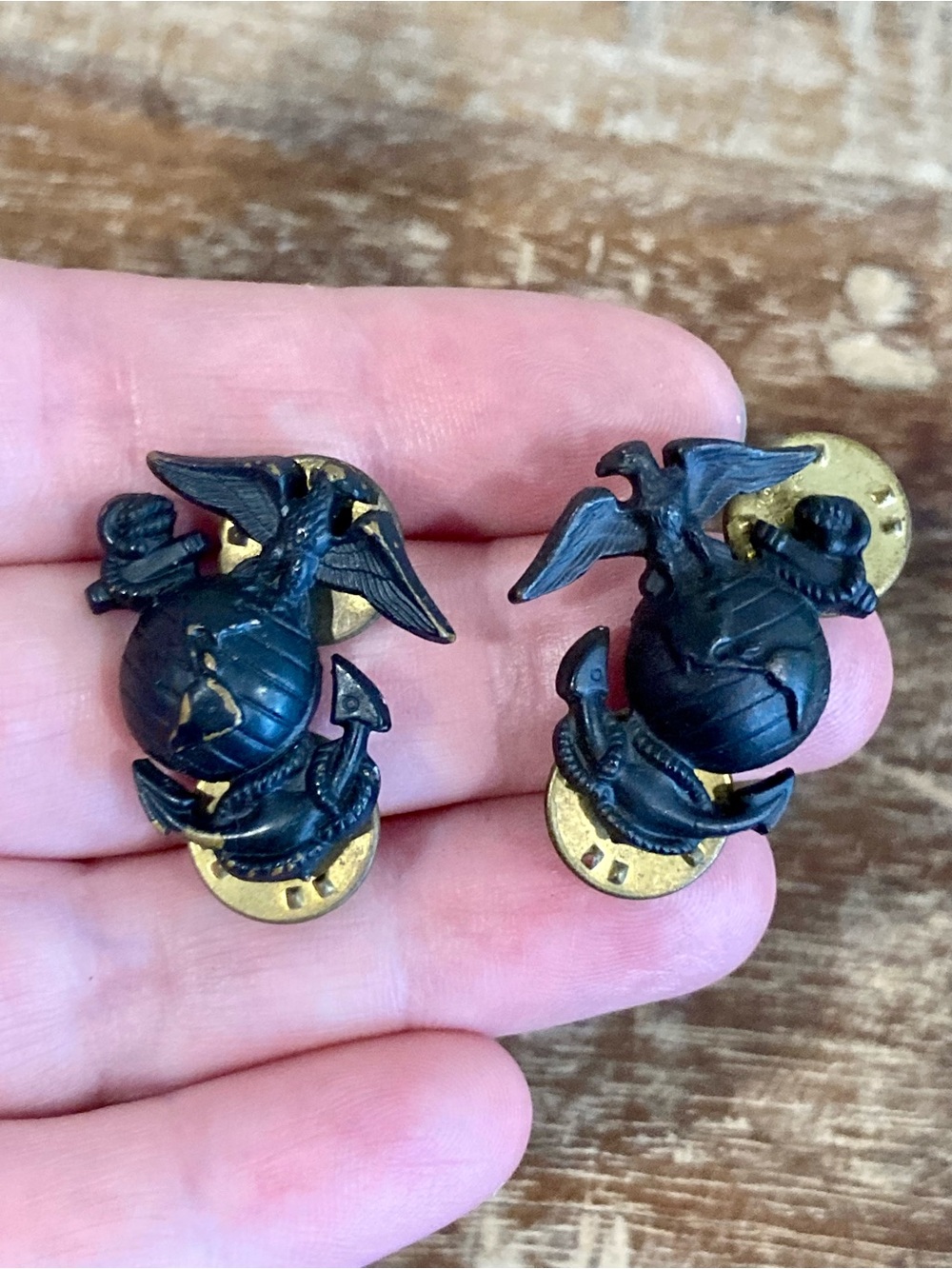 USMC Eagle Globe & Anchor Metal Pins Lot of 2
